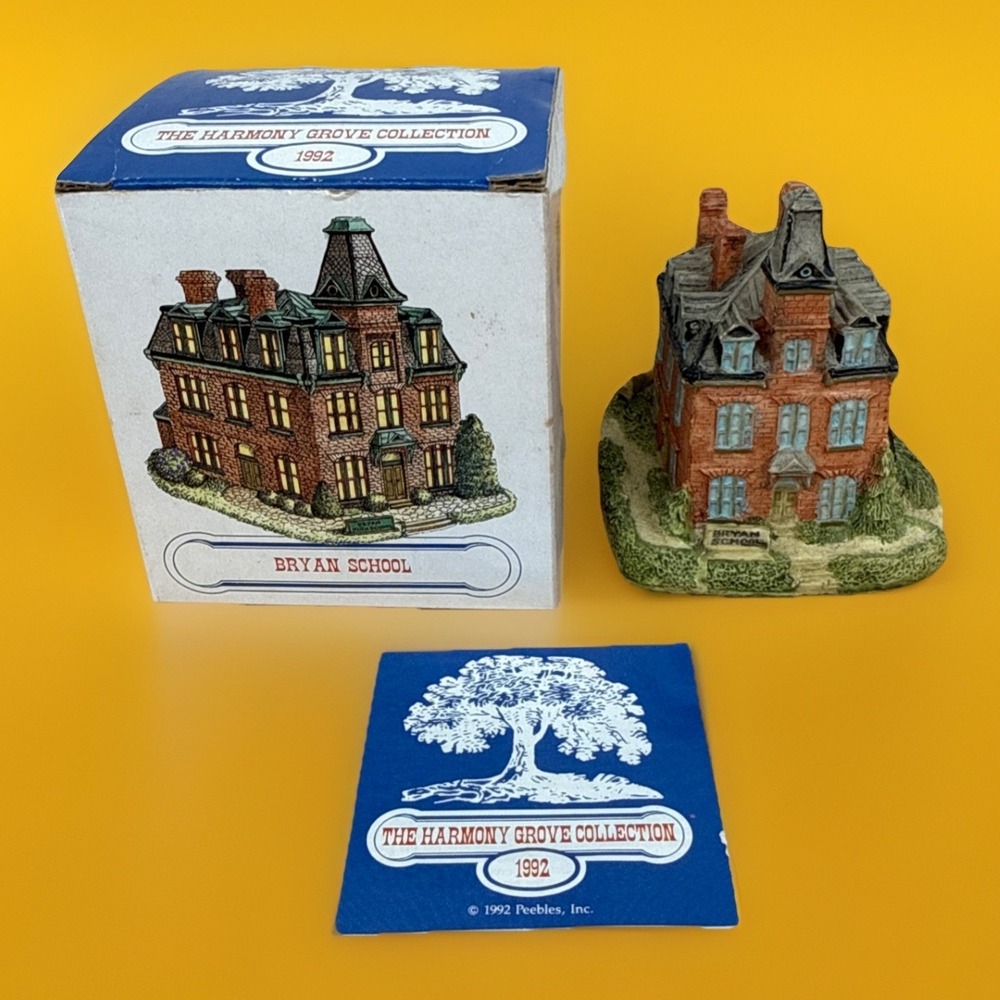 Harmony Grove Collection 1992 Bryan School Miniature Village Peebles Inc
